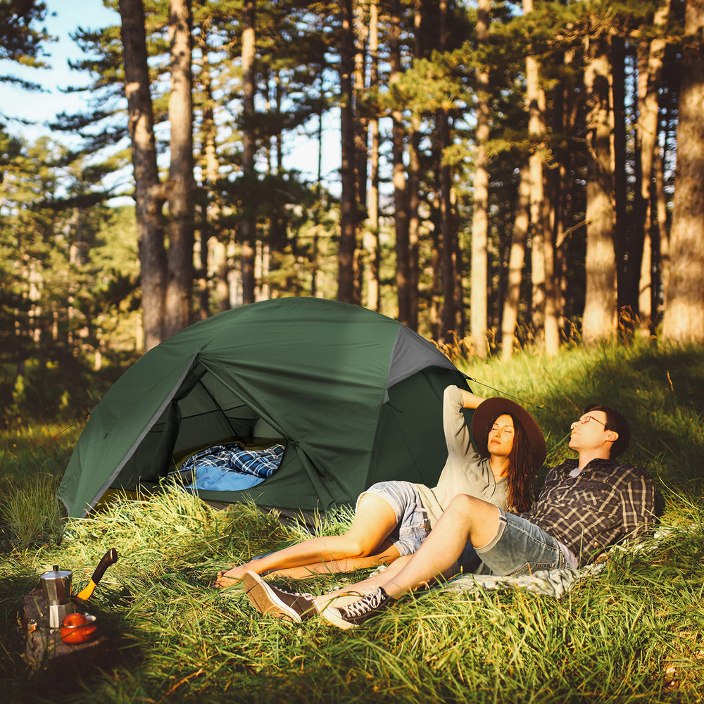 Bessport 3-Person Tent ventilation window keeps air fresh during camping nights.