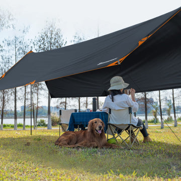 Bessport camping tarp ground cloth under tent protects moisture and gear