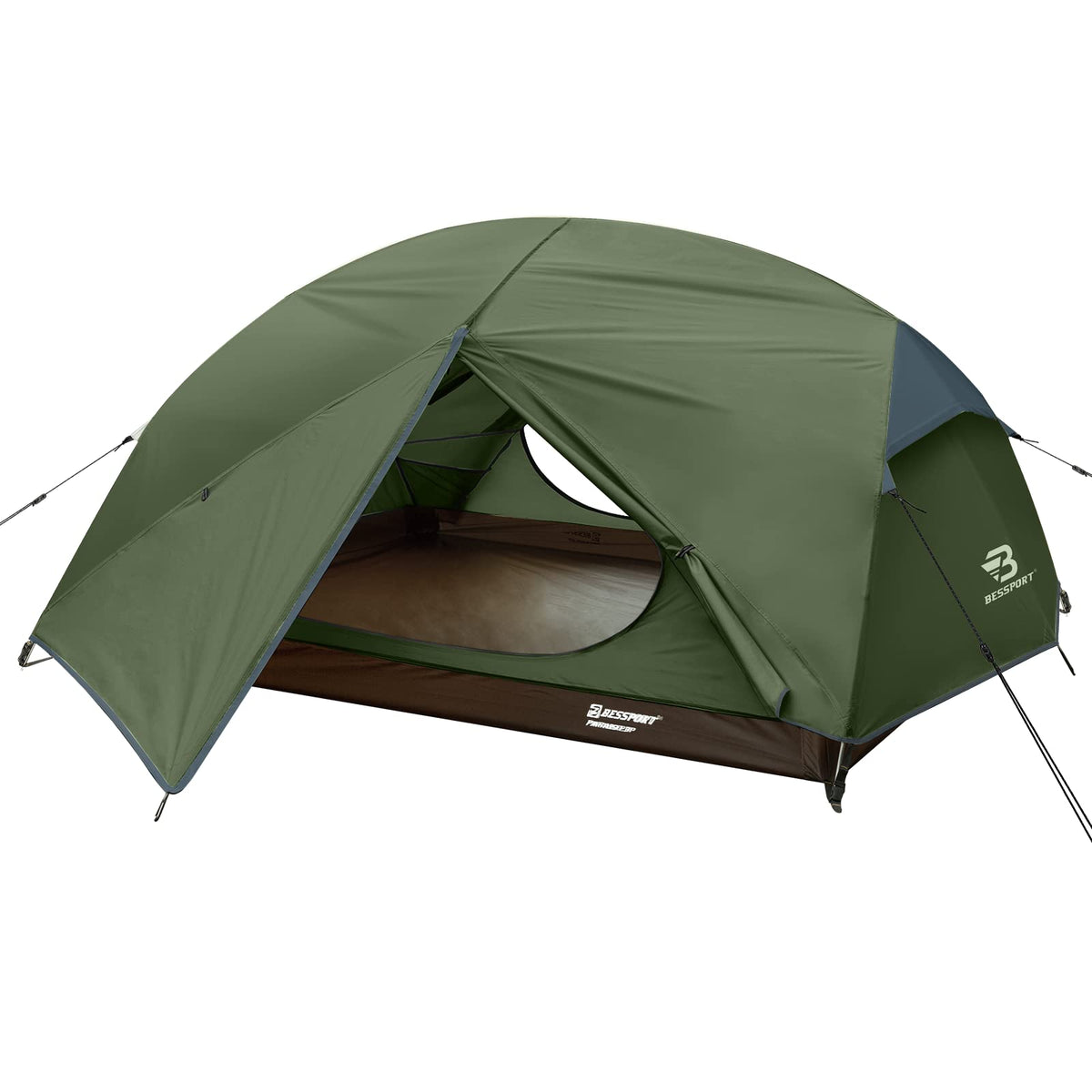 Bessport 2-person camping tent setup for quick, tool-free pitching