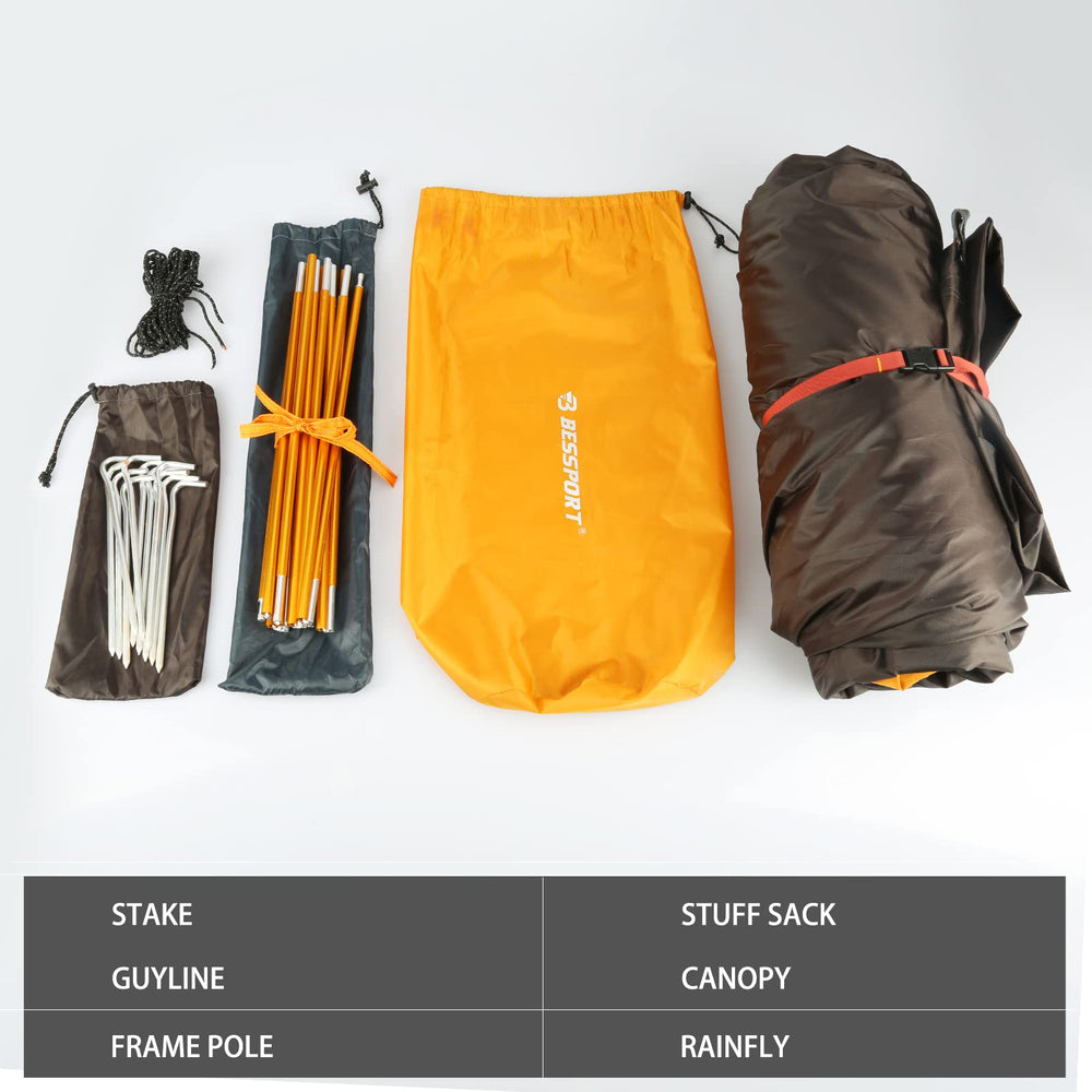 Bessport reflective guylines improve visibility during night camping.