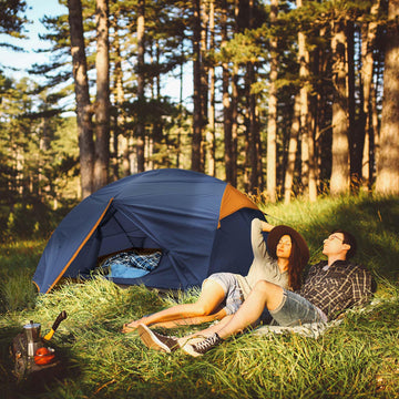 Bessport camping tent ventilation-mesh-window capturing airflow to reduce condensation.