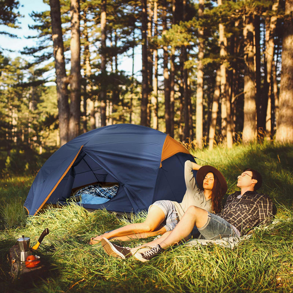 Bessport camping tent ventilation-mesh-window capturing airflow to reduce condensation.