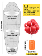 Bessport Mummy Sleeping Bag insulated footbox adds warmth for winter hiking