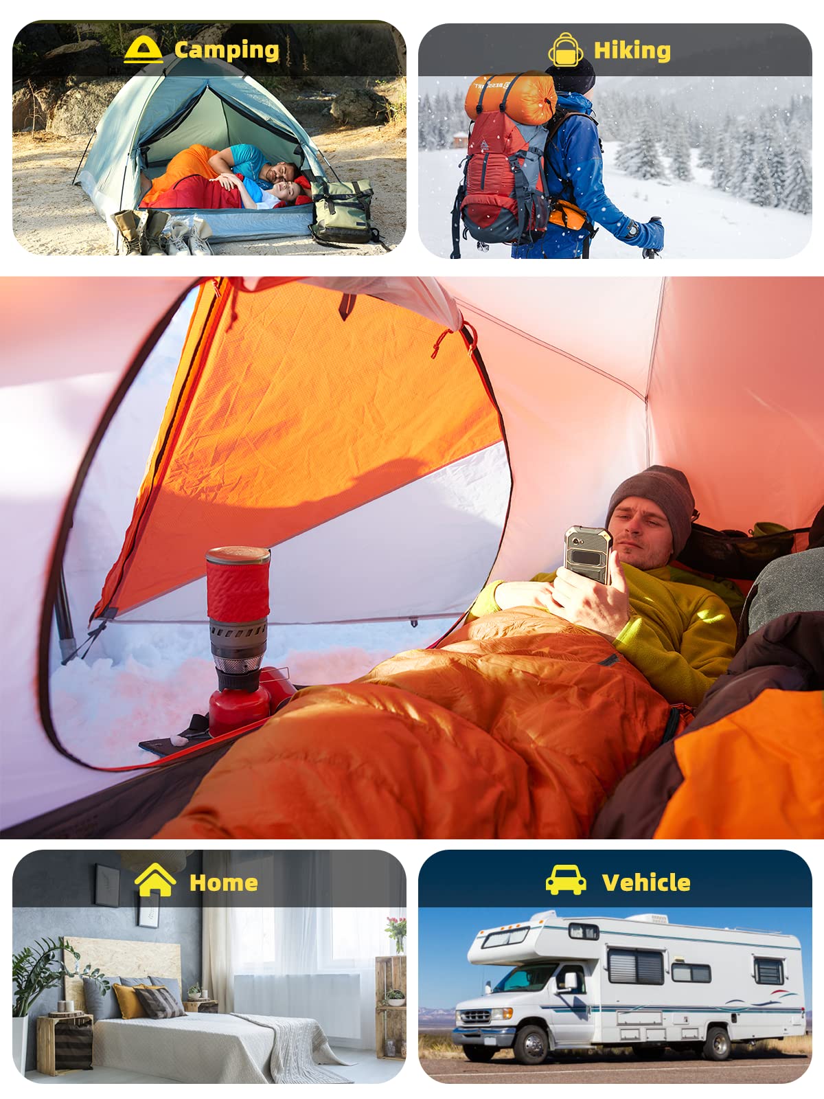 Bessport Mummy Sleeping Bag lightweight design travels easily in a compact bag