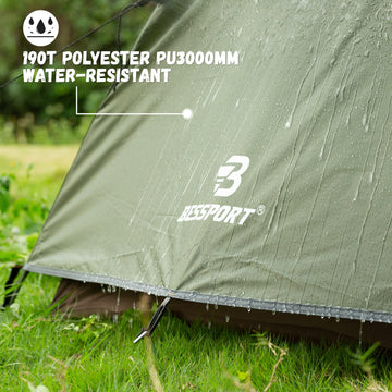 Bessport aluminum poles illustrate sturdy wind-ready frame