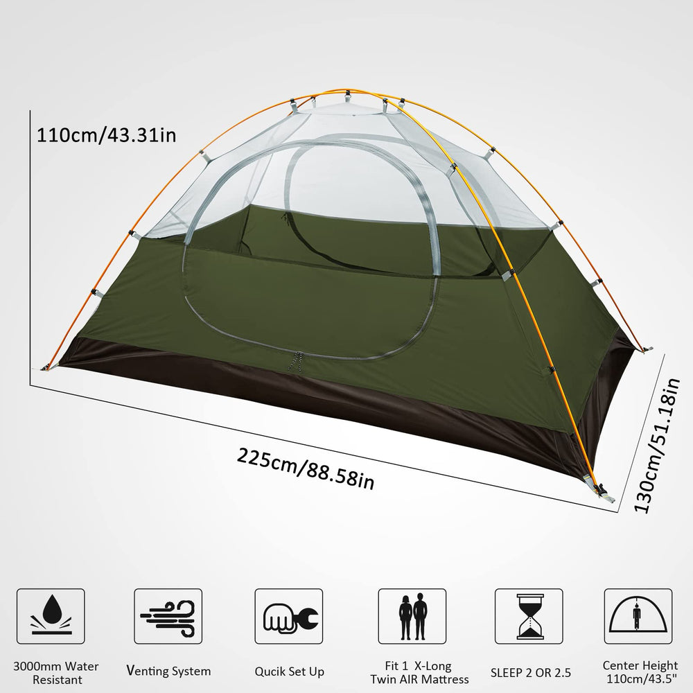 Bessport tent with two doors and vestibules for easy access and gear storage