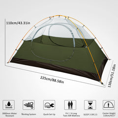 Bessport tent with two doors and vestibules for easy access and gear storage