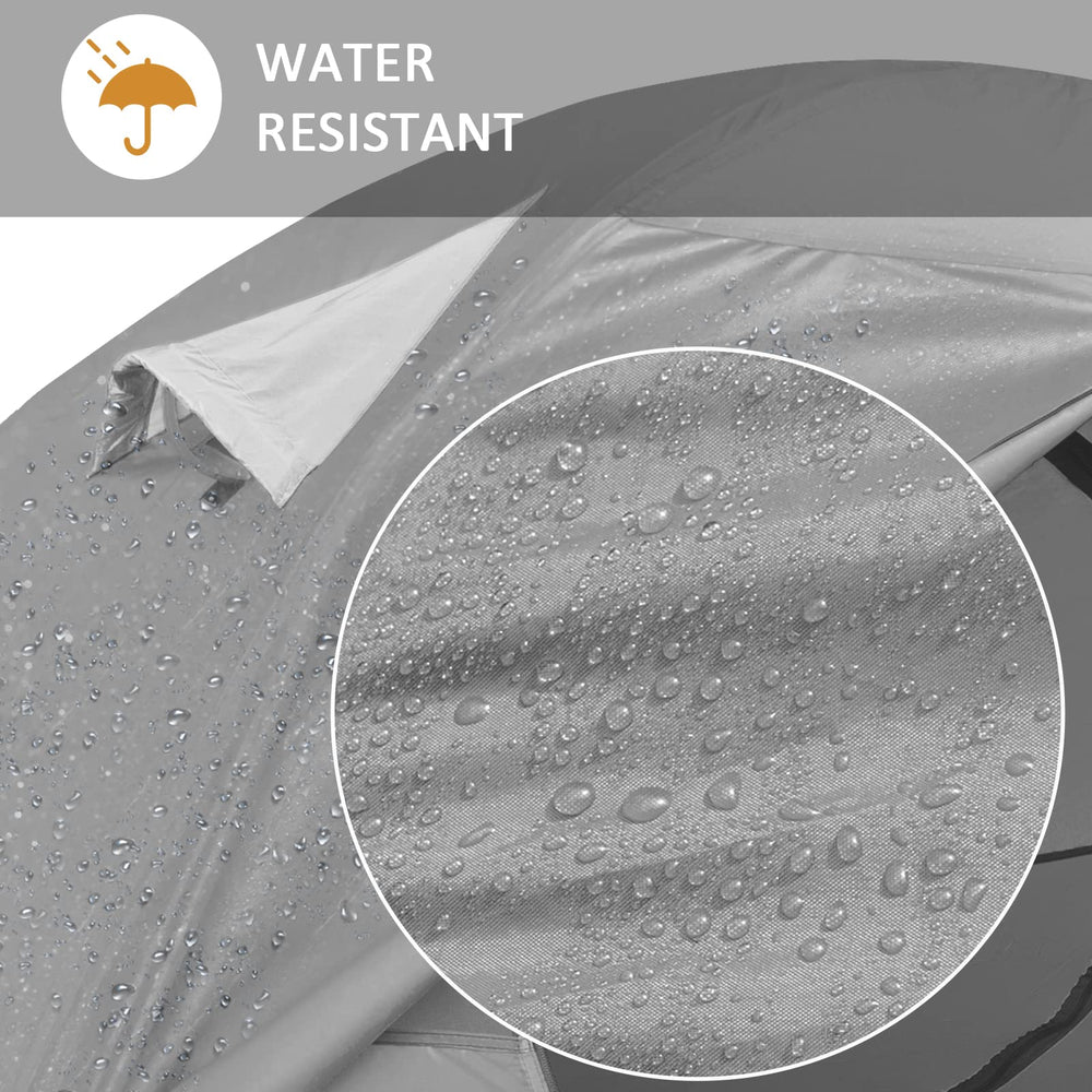 Bessport waterproof tent uses seam-taped construction to resist rain.