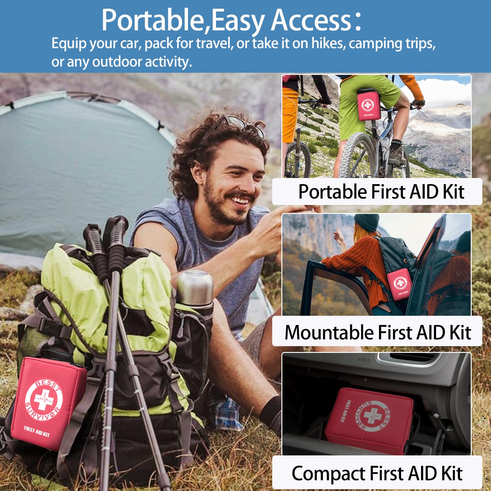 Besst Survivor compact design fits in car trunk or backpack.