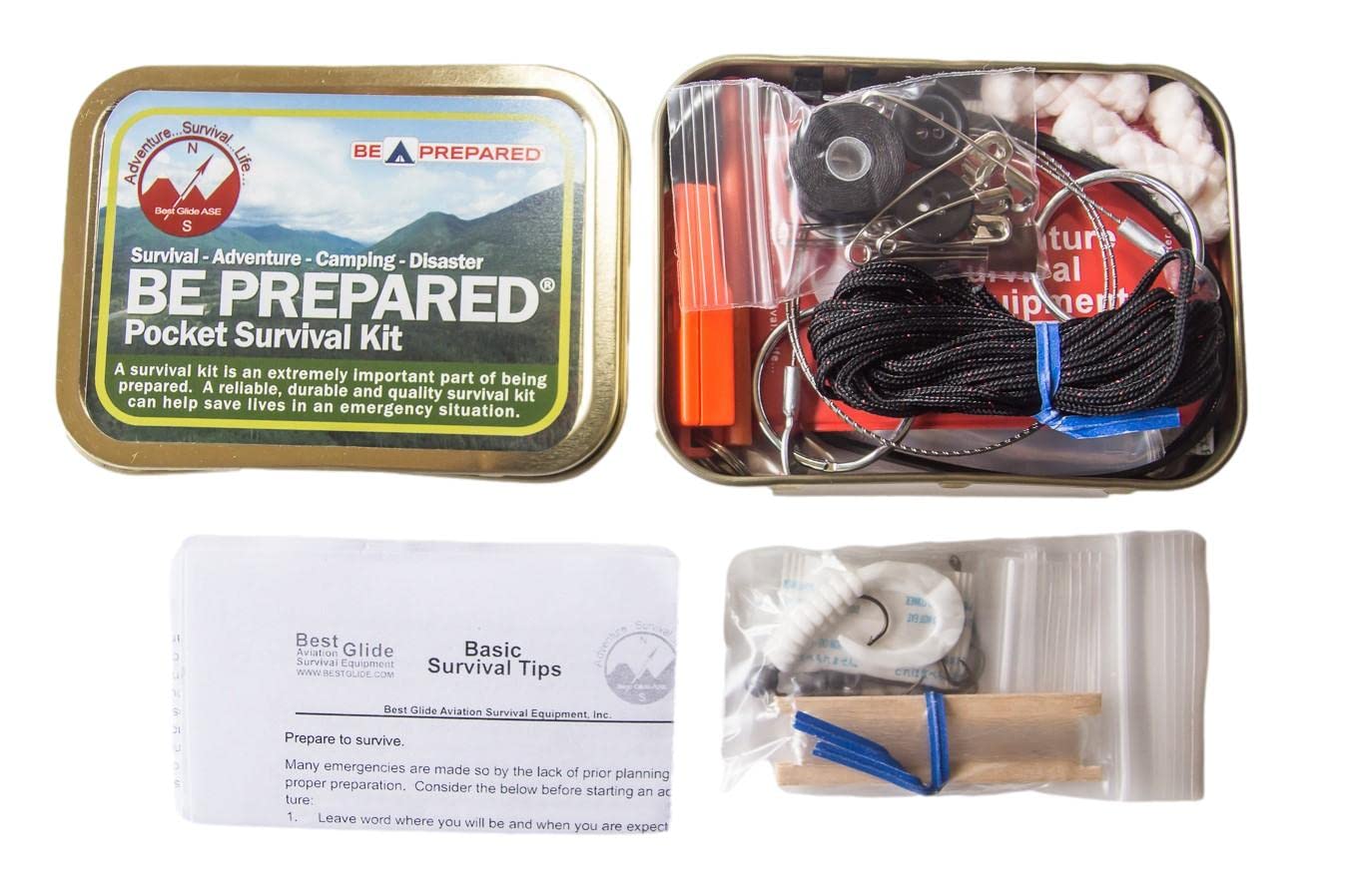 Best Glide ASE Be Prepared PSK with compass and whistle for signaling.