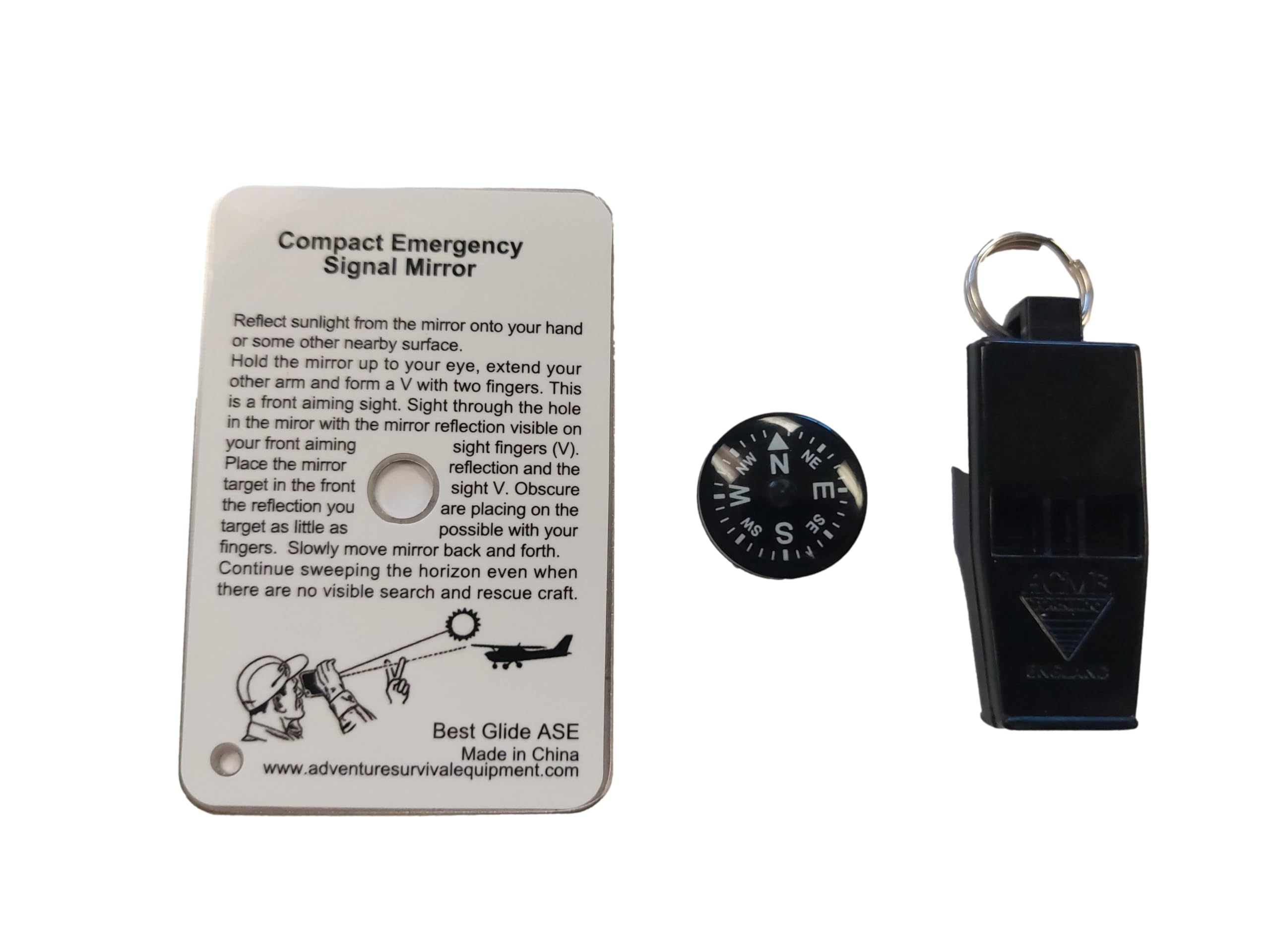 Best Glide ASE Rapid Rescue whistle ready for signaling in emergencies.