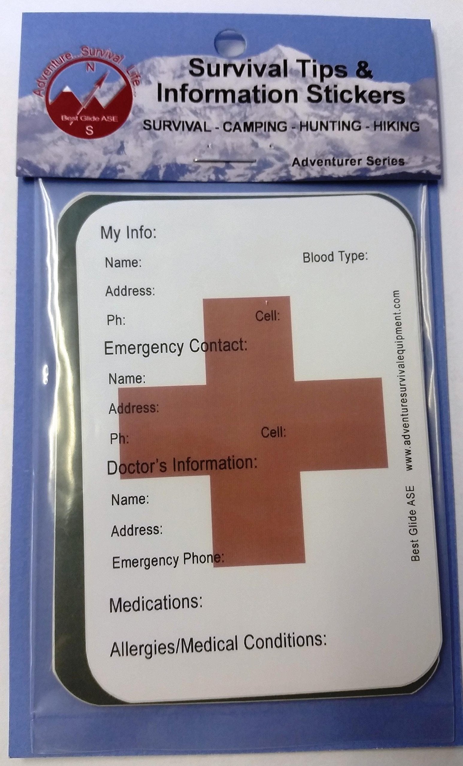 Best Glide ASE Survival Priorities sticker for quick field reminders during outdoor tasks