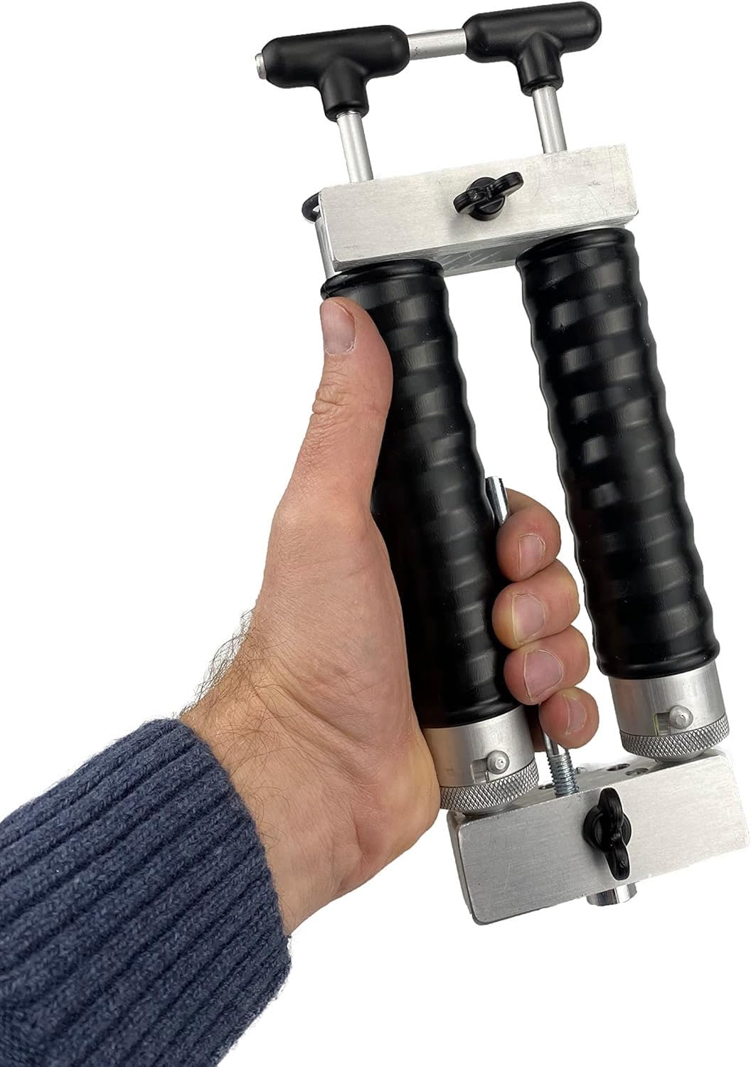 Best_NJ aluminum twin injector - front view for precise plastisol injection.