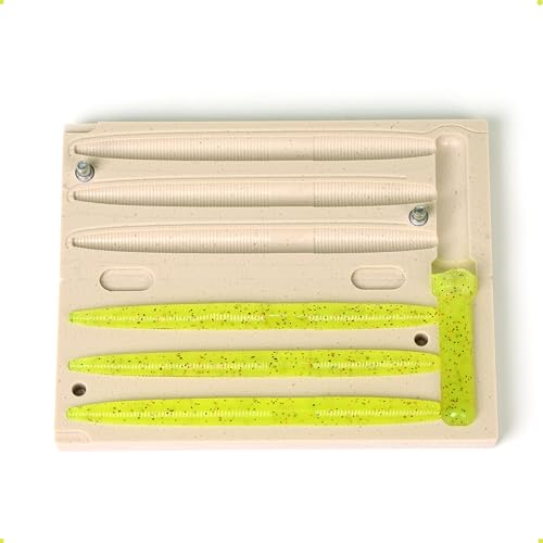 Best_NJ mold 3-cavity in-action enables efficient at-home lure production.