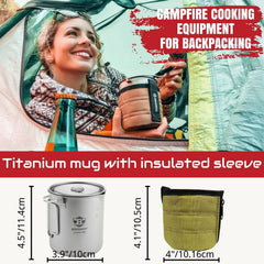 Bestargot camping titanium pot 750ml empty shows compact, packable design