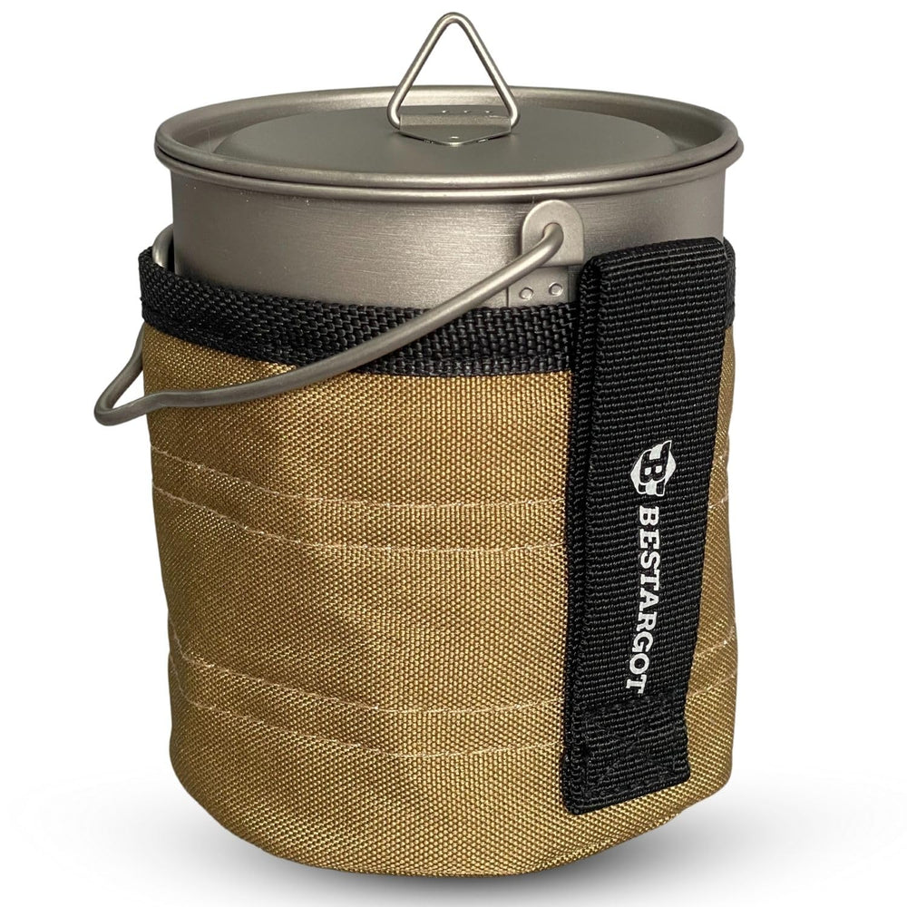 Bestargot camping pot packed with gear shows lightweight travel convenience