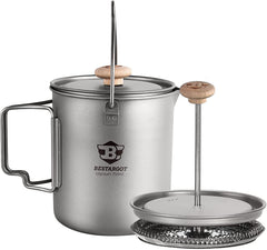 Bestargot titanium pot 750ml front view highlights ultralight design for backpacking.