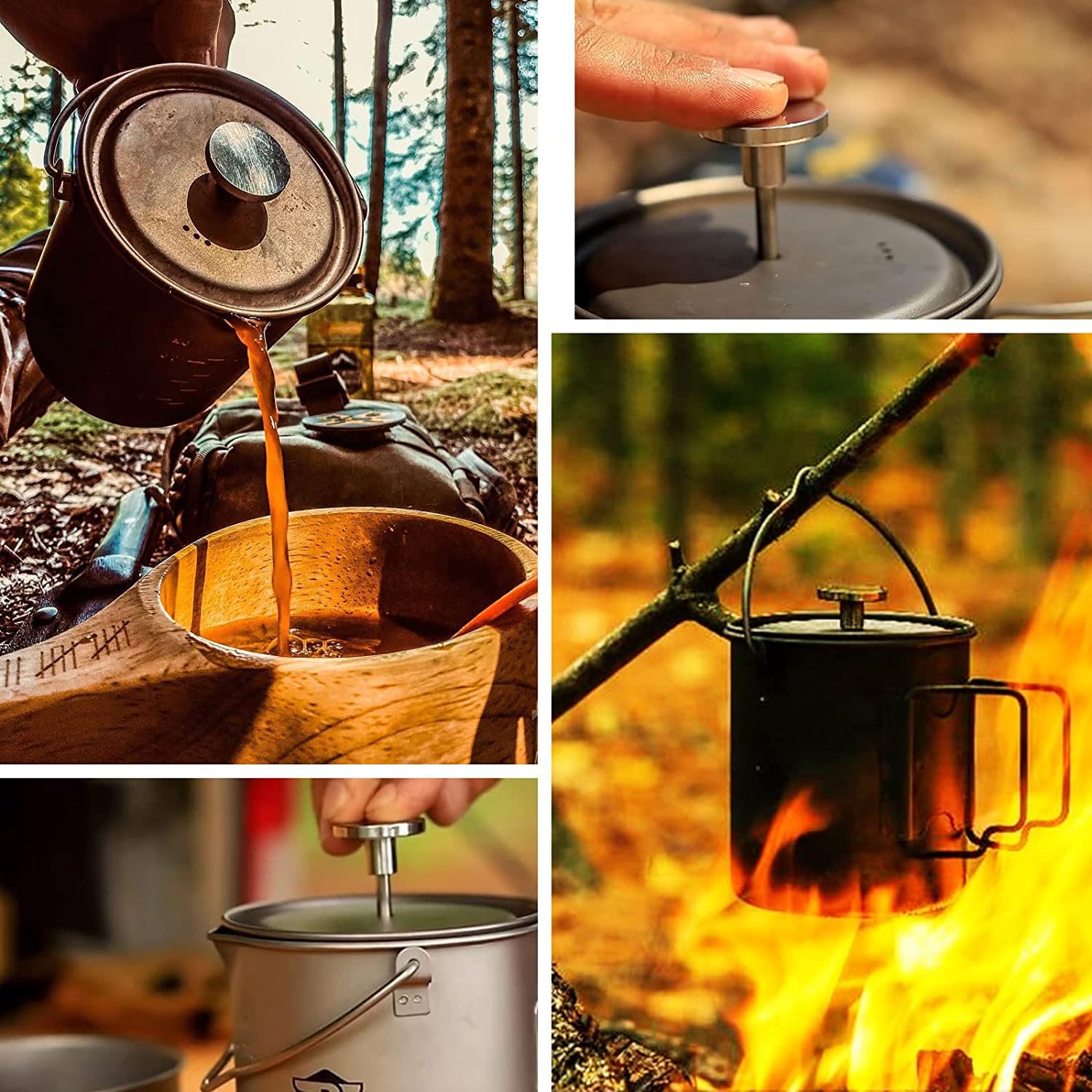 Bestargot titanium pot 750ml heat-resistant-handle ensures safe, comfortable grip.