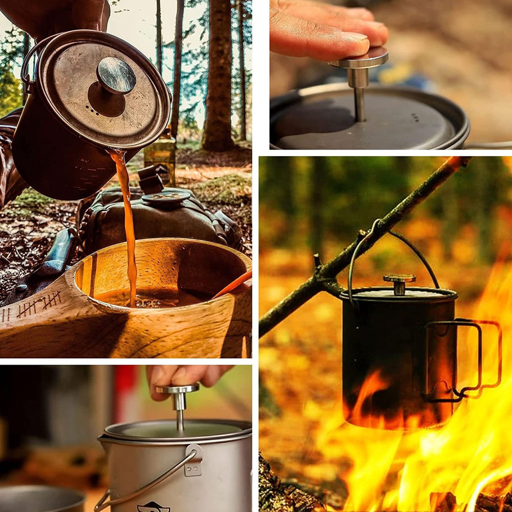 Bestargot titanium pot 750ml heat-resistant-handle ensures safe, comfortable grip.