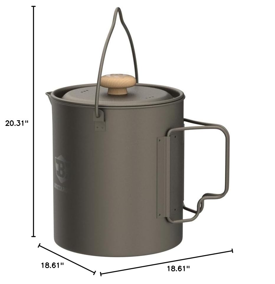 Bestargot titanium pot 750ml outdoor-enthusiasts rugged durability in wilderness.
