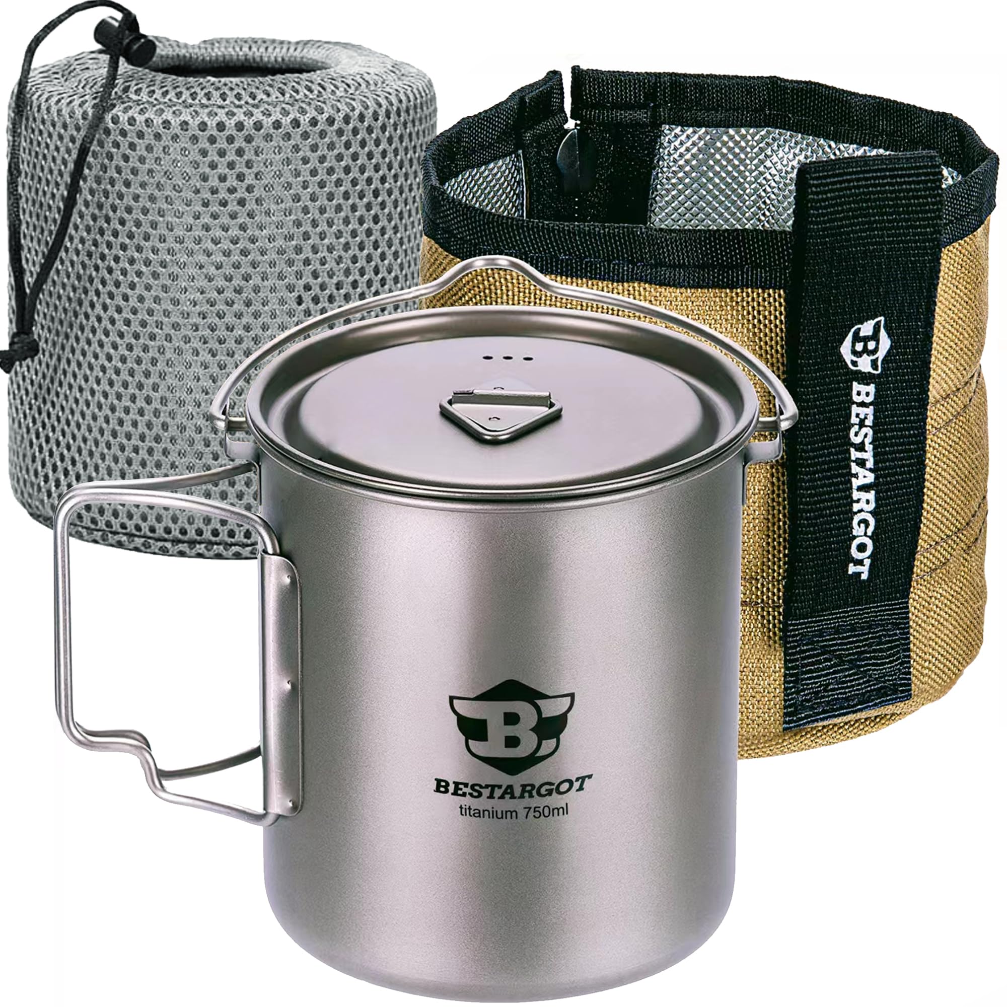 Bestargot titanium pot dishwasher-safe icon indicates easy cleanup