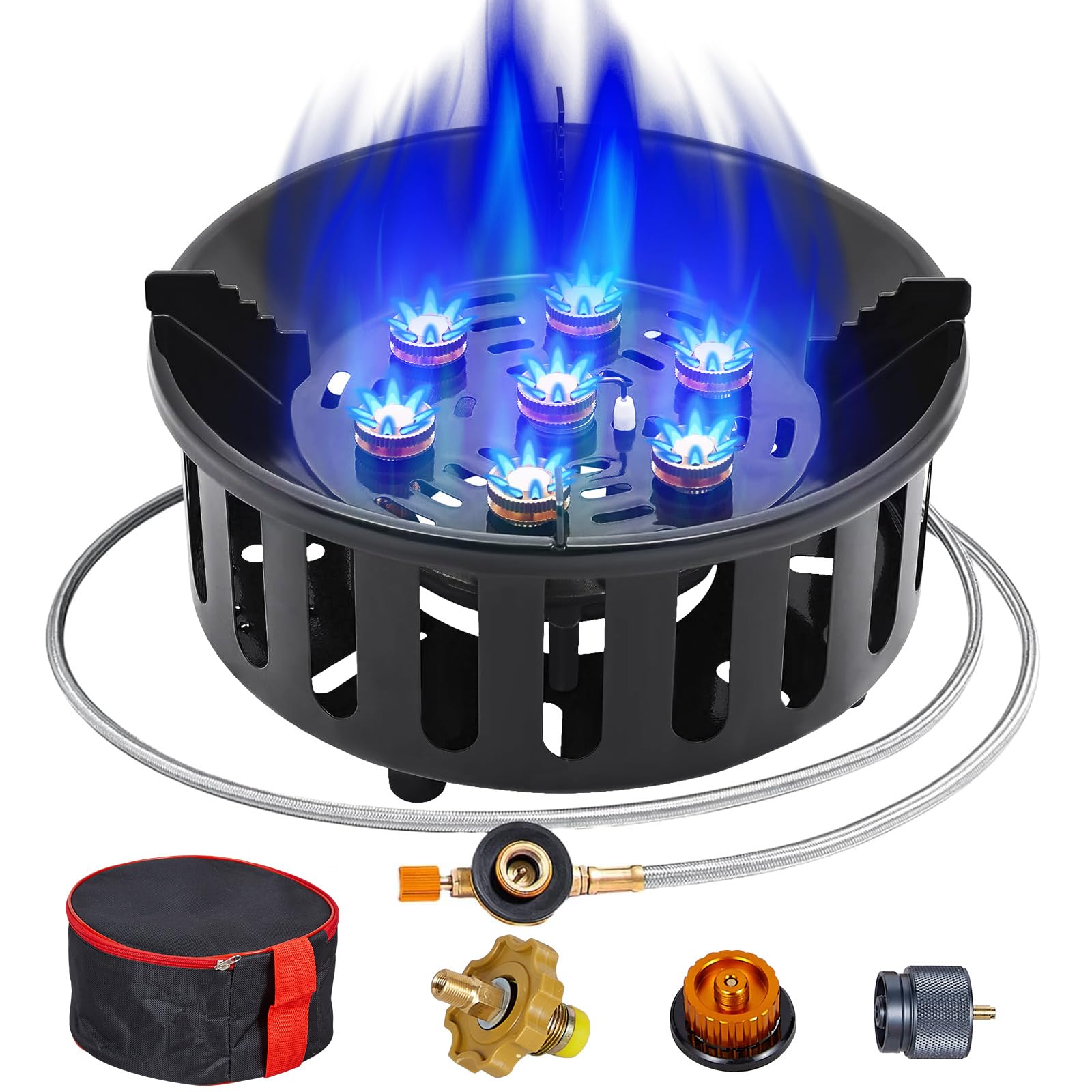 Bestfire propane burner 72,000 BTU boosts fast boil for outdoor meals.
