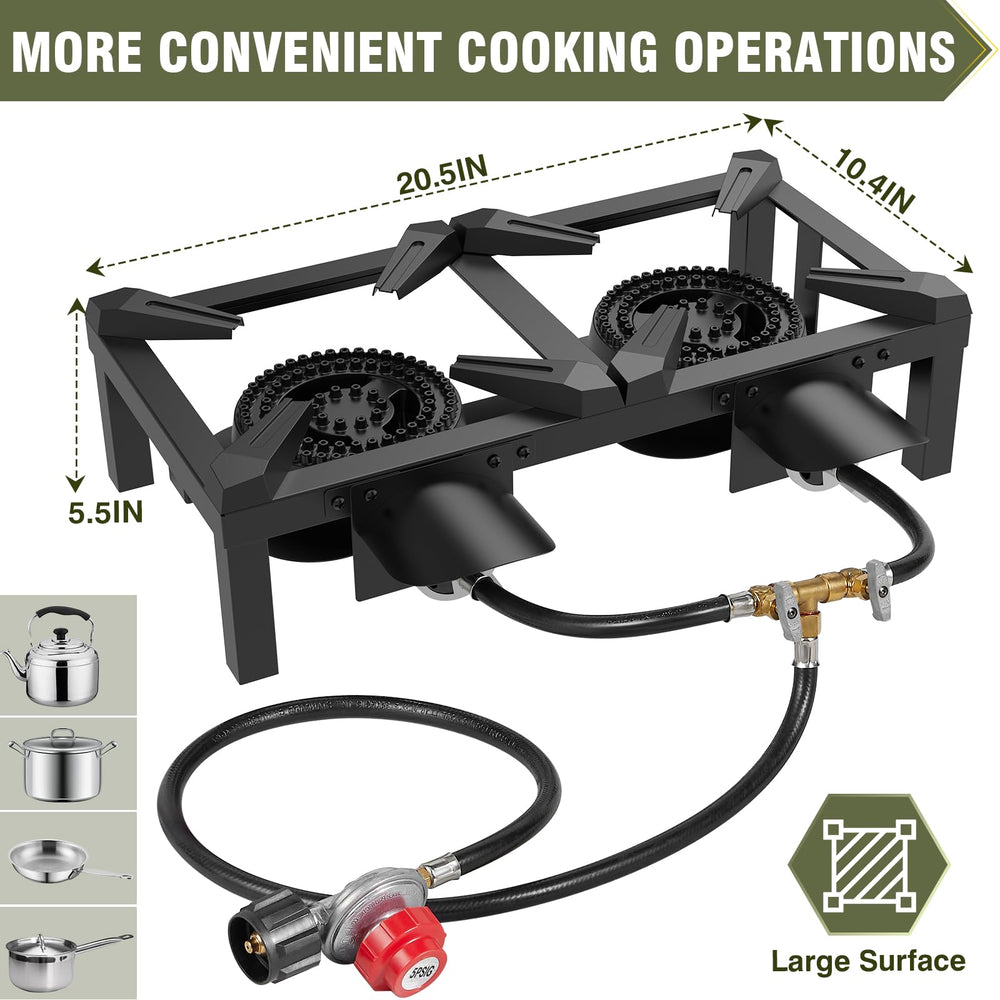BESTFIRE stable cooking surface keeps pans secure during boil or fry
