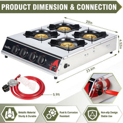 BESTFIRE stainless steel cooktop highlight rust-resistant surface ideal for rugged outdoor use