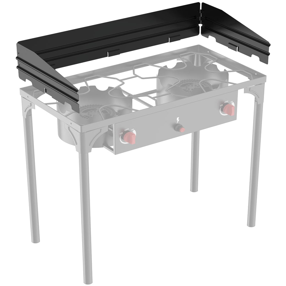 Bestfire windpanel fits 54.3-inch stoves for secure outdoor cooking.