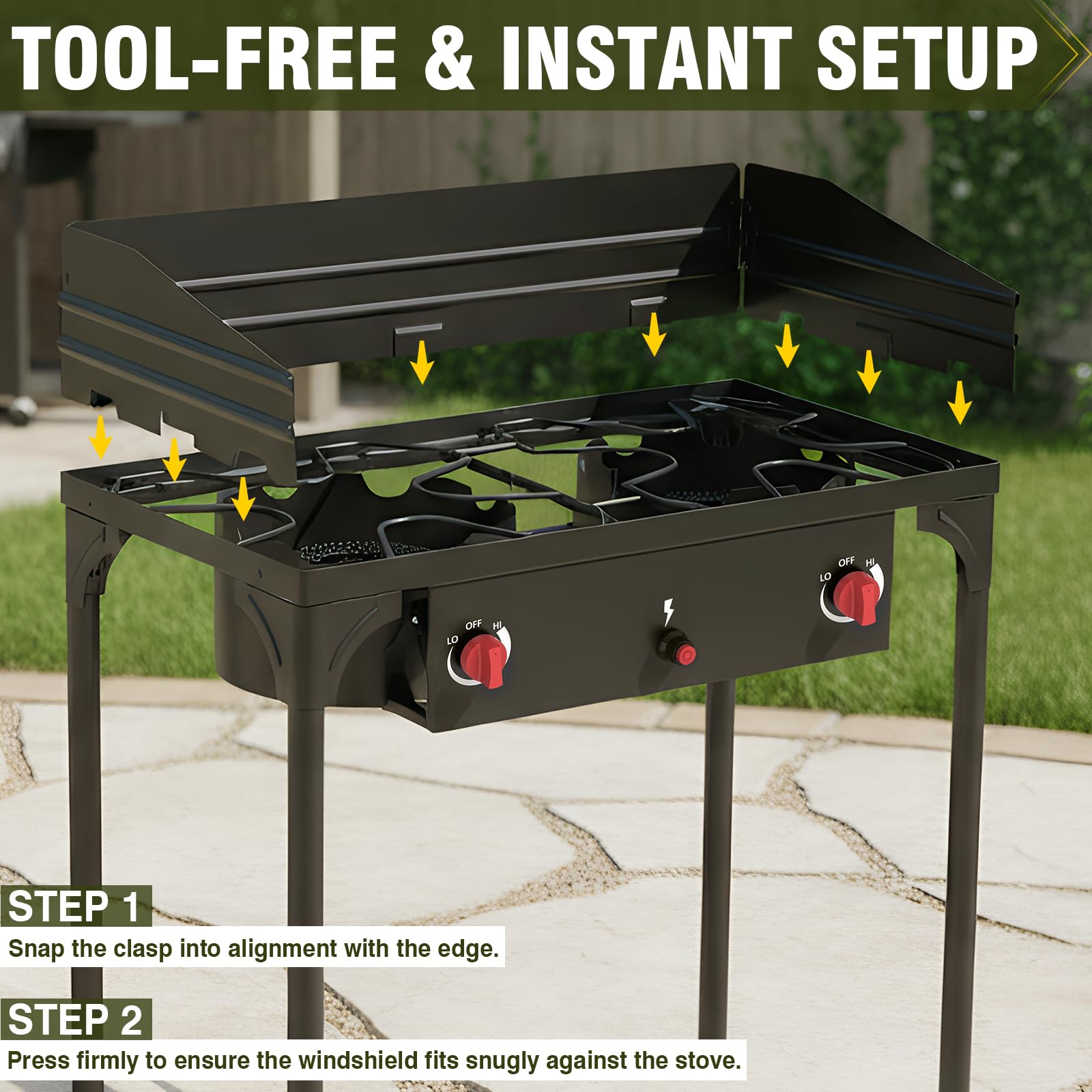 Bestfire windguard blocks wind to keep a steady flame.