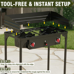 Bestfire windguard blocks wind to keep a steady flame.