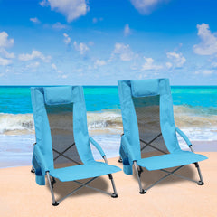 BESTHLS low-beach-chair back-rest provides ergonomic comfort on sand.