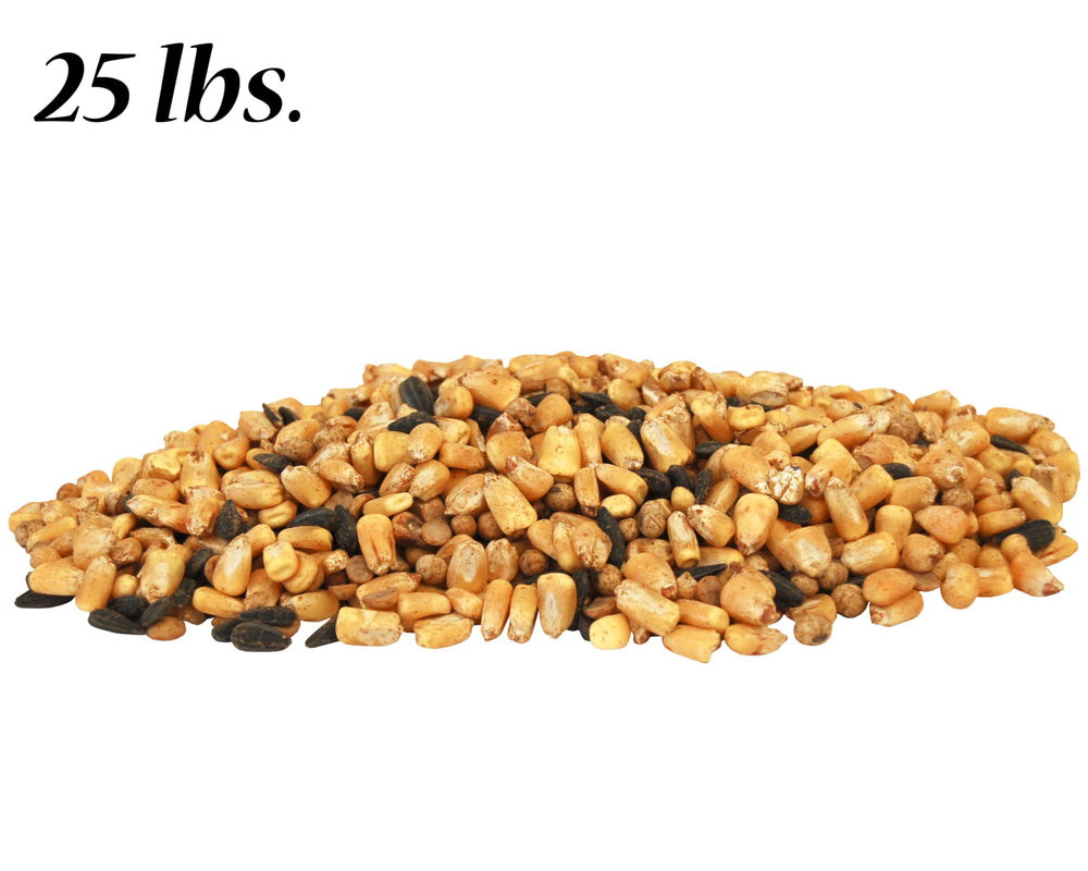 BestNest Sweet Deer Feed Mix ground-feeding setup inviting deer to browse naturally