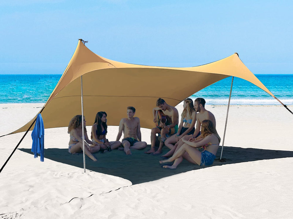 Bestset beach tent 10x10 ft open for comfortable shade on a sunny beach