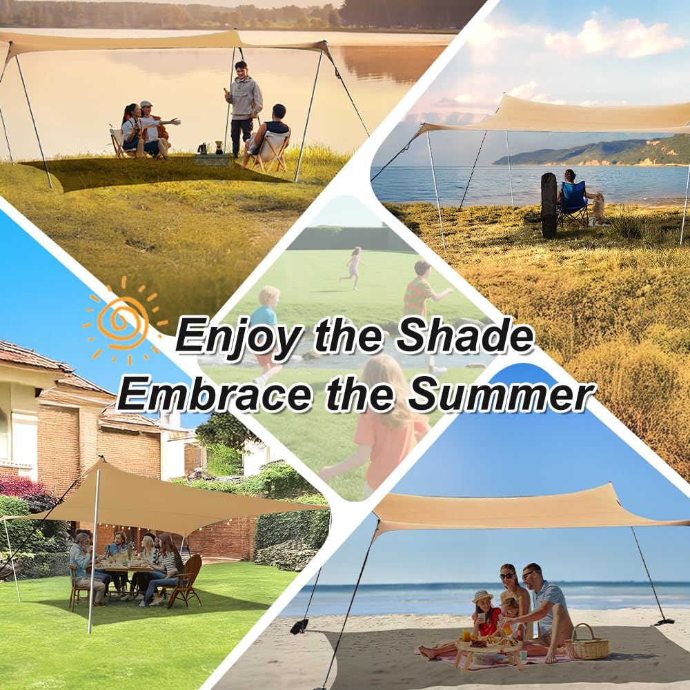 Bestset beach tent creates shaded space for family outdoor fun.