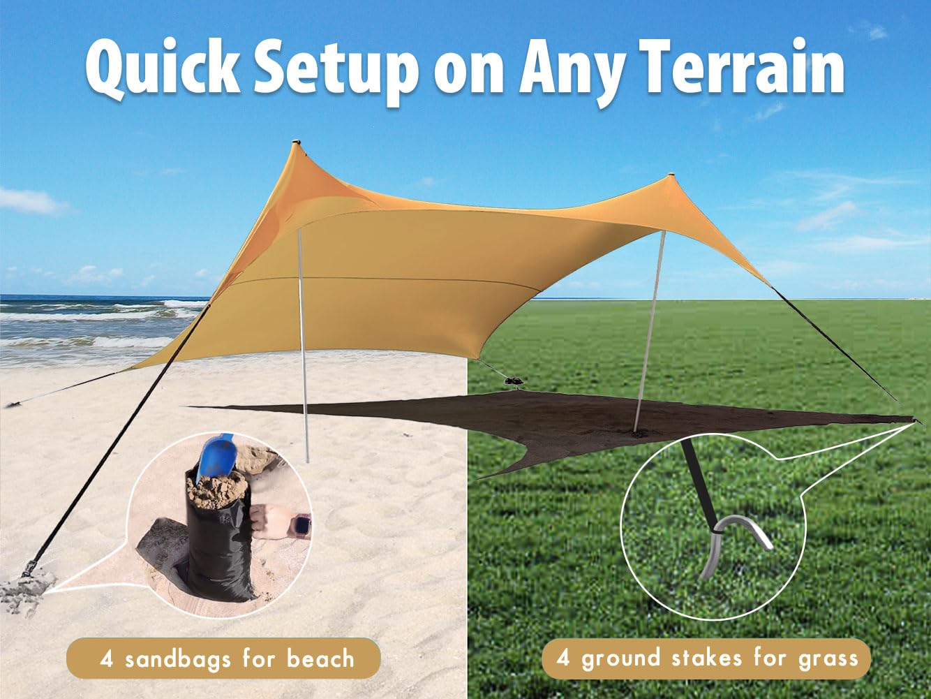Bestset beach tent sunshade angle control for optimal shade throughout the day