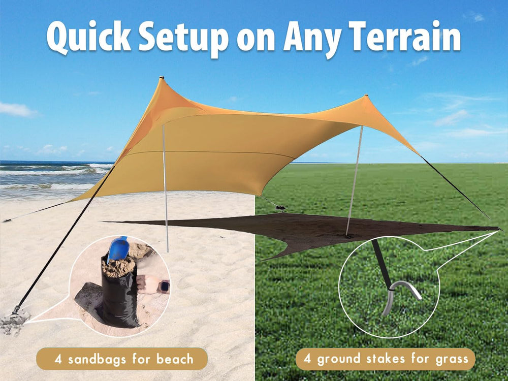 Bestset beach tent sunshade angle control for optimal shade throughout the day