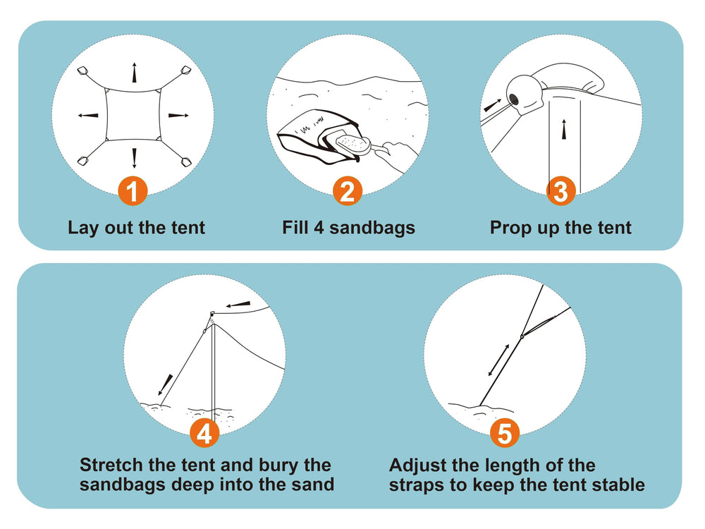 Bestset beach tent sunshade angle image shows adjustable shade for sun positions