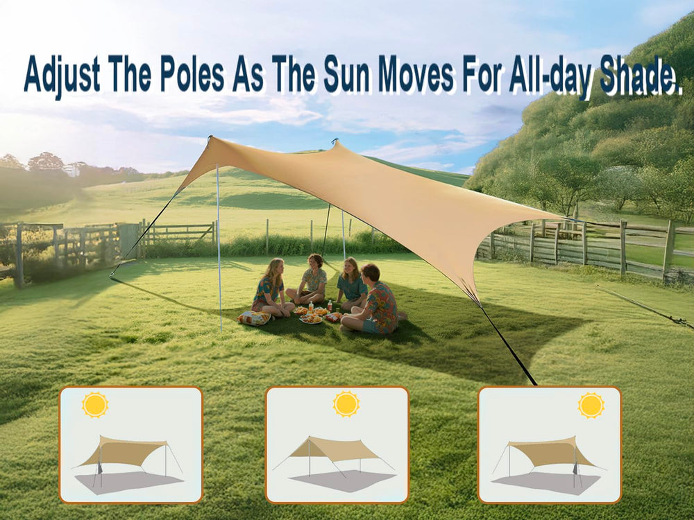 Bestset beach tent two-pole design adds wind stability
