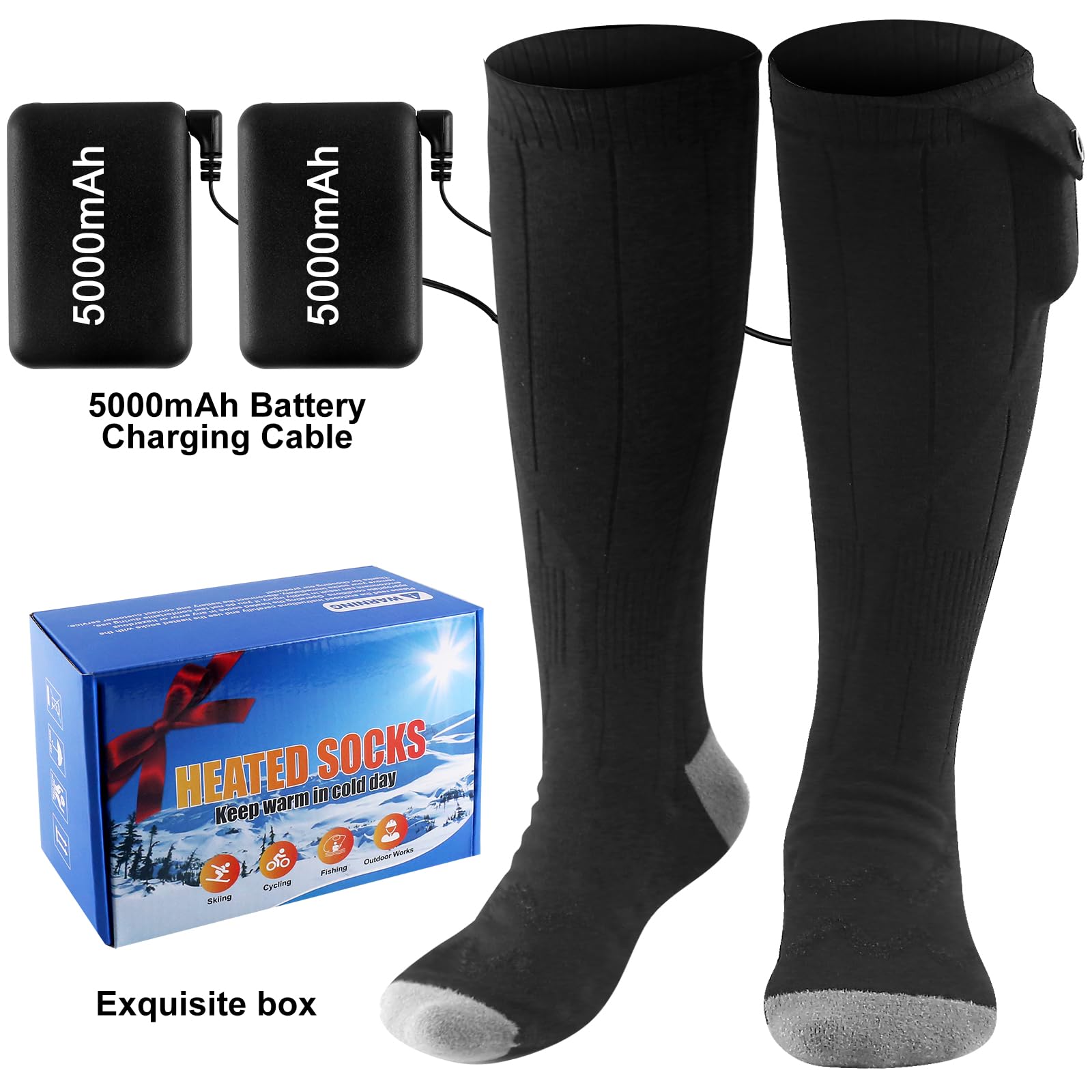 BESWORLDS Heated Socks battery-pocket closeup highlights convenient power storage.