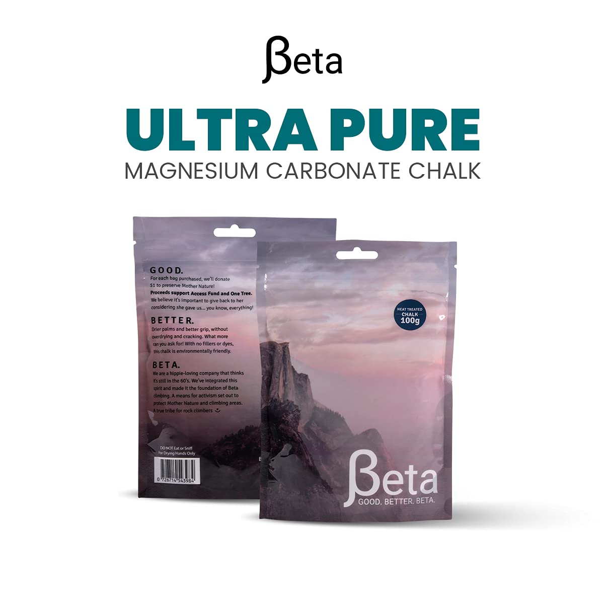 Beta Climbing chalk ideal for hangboard training and routes