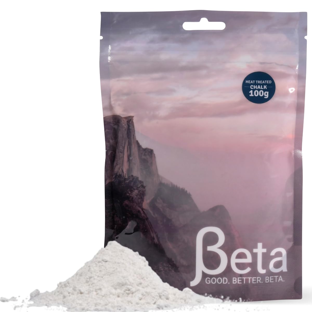 Beta Climbing heat-treated chalk powder enhances grip and absorption