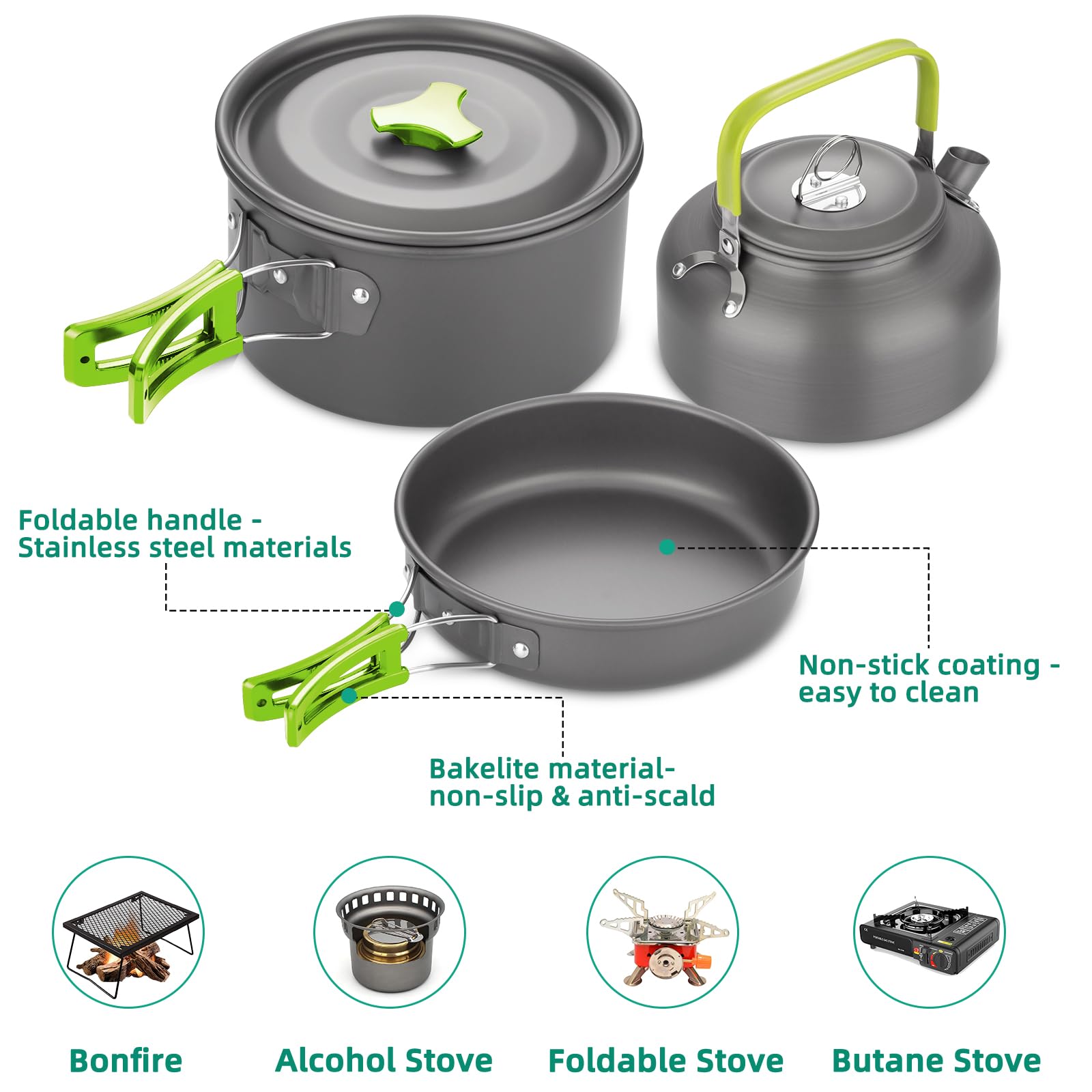 Beteray compact storage bag and nesting design saves backpack space.