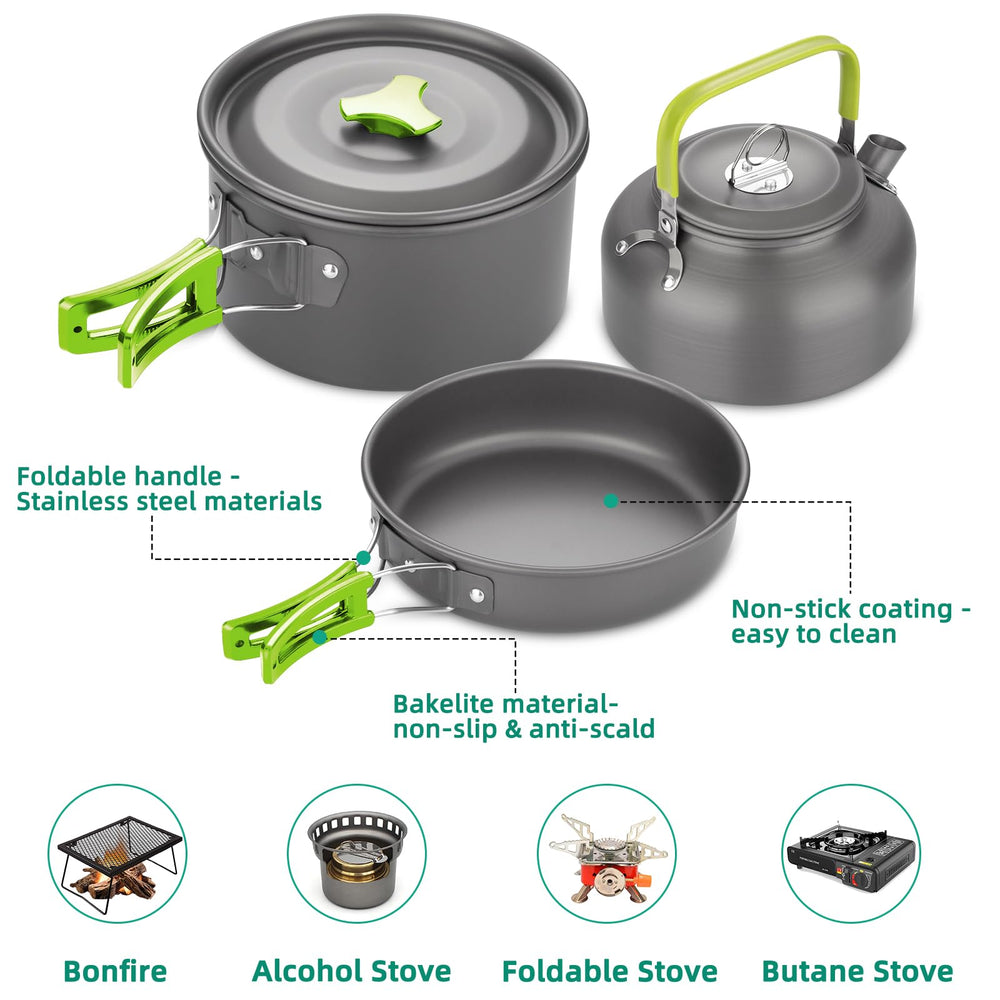 Beteray compact storage bag and nesting design saves backpack space.