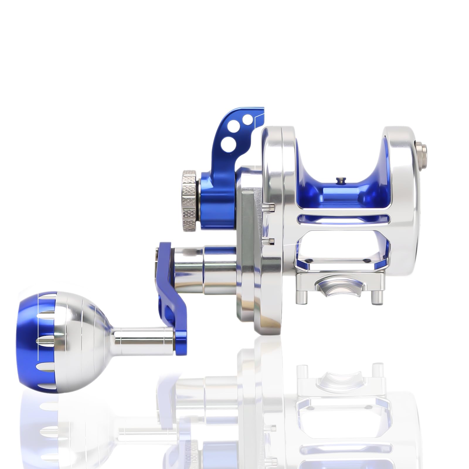 Close-up of high-performance drag system on saltwater jigging reel