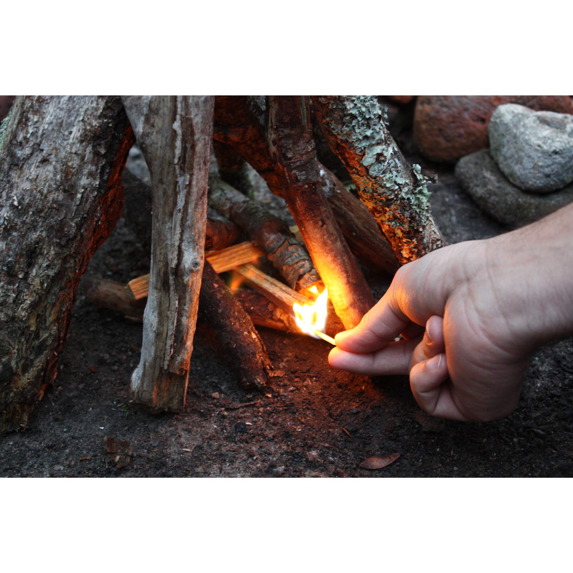 Indoor chimney scene with Better Wood Fatwood for clean, non-toxic flames.