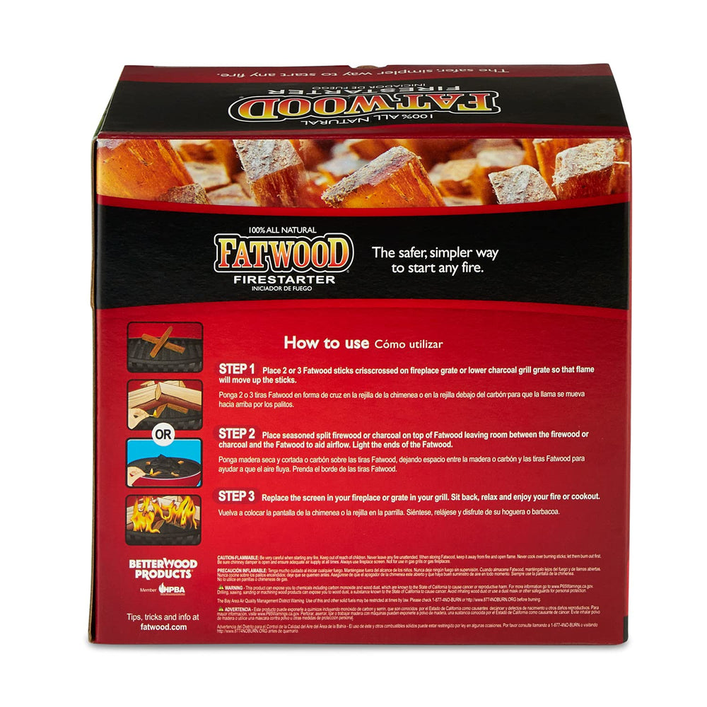 Betterwood Fatwood 3-pack unopened highlights value and long-lasting supply.