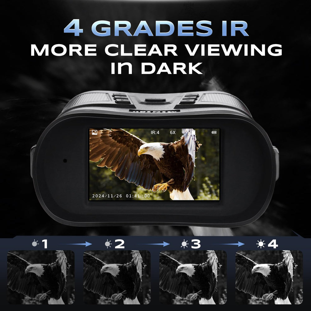 Bettitope night vision goggles 3inch HD screen for clear day and night.