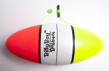 Betts Billy Boy 050 oval slip foam float, multi-striped for high visibility.