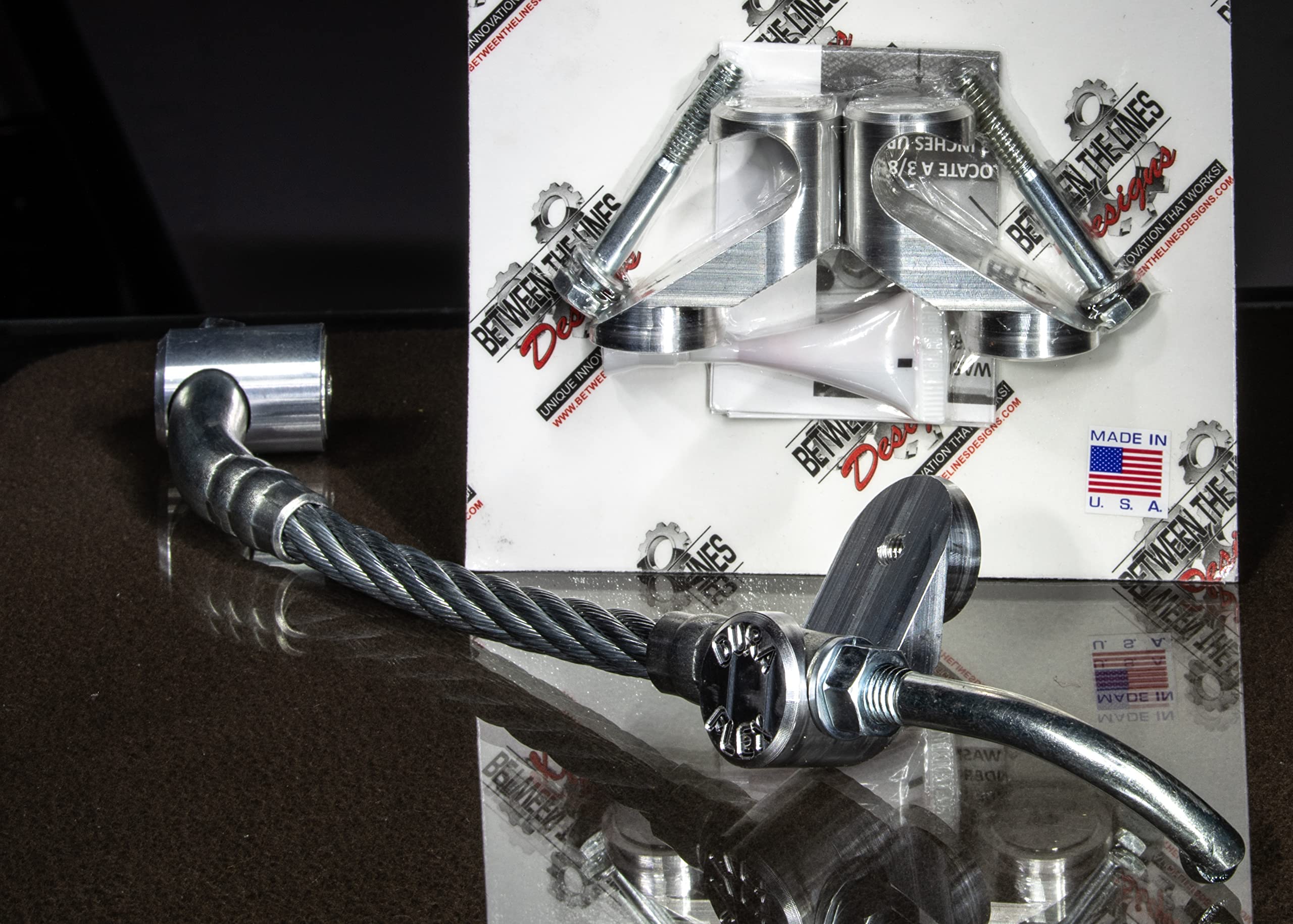 Between the Lines Designs 1211-WH Bogie Wheel Hook for secure DuraFlex cable routing.